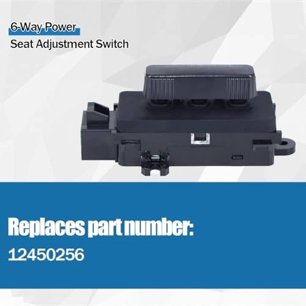 Black 6-way power seat adjustment switch module with top ridged handle