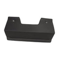 Rear bumper tow hook cover, matte black plastic with side fastener holes