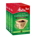 Melitta #4 natural brown coffee filter 3-pack box, unbleached paper cones, 100 count