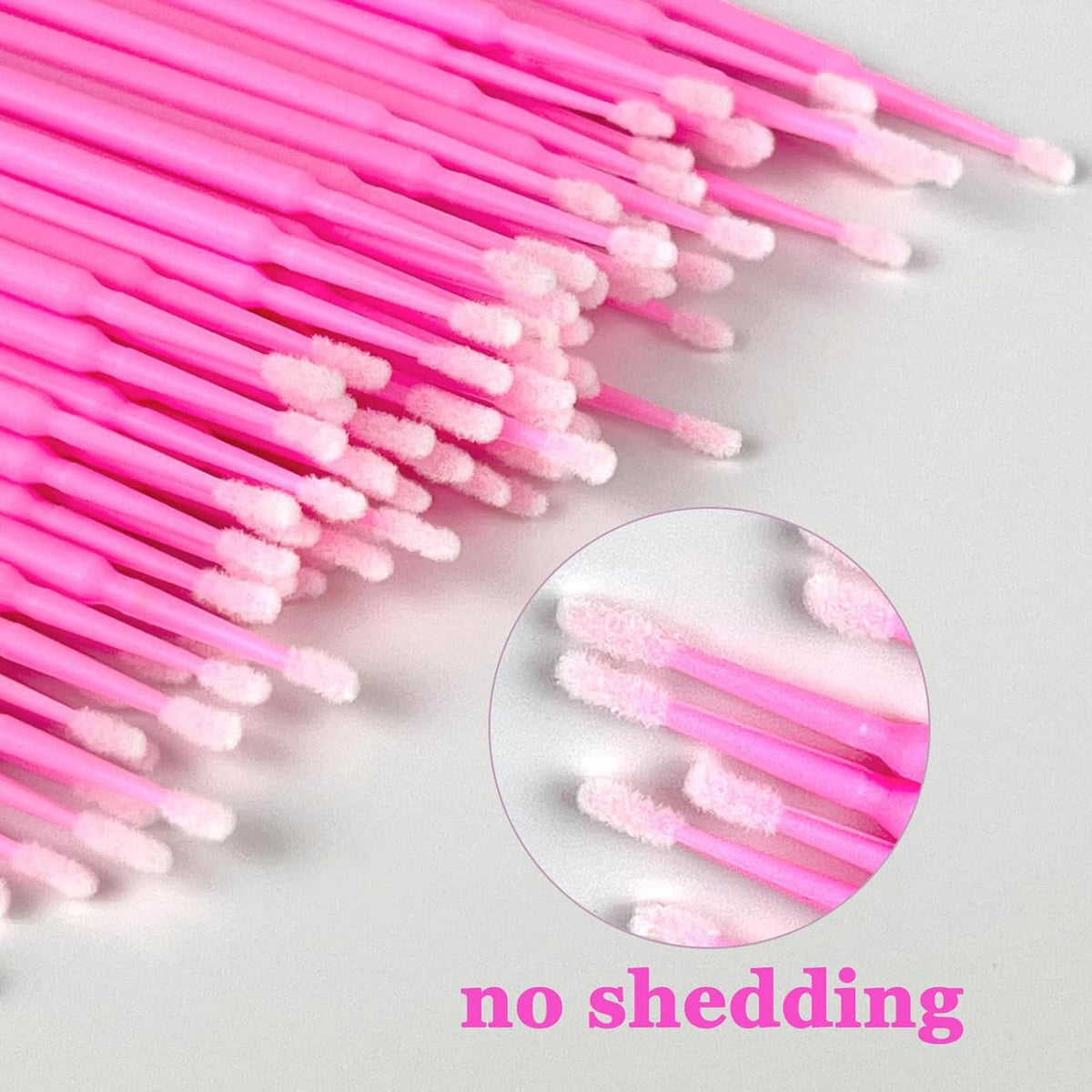 Close-up of pink micro swabs with dense foam tips