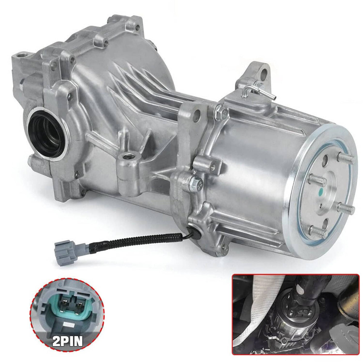 Rear differential carrier assembly with 2-pin electrical connector and circular front housing