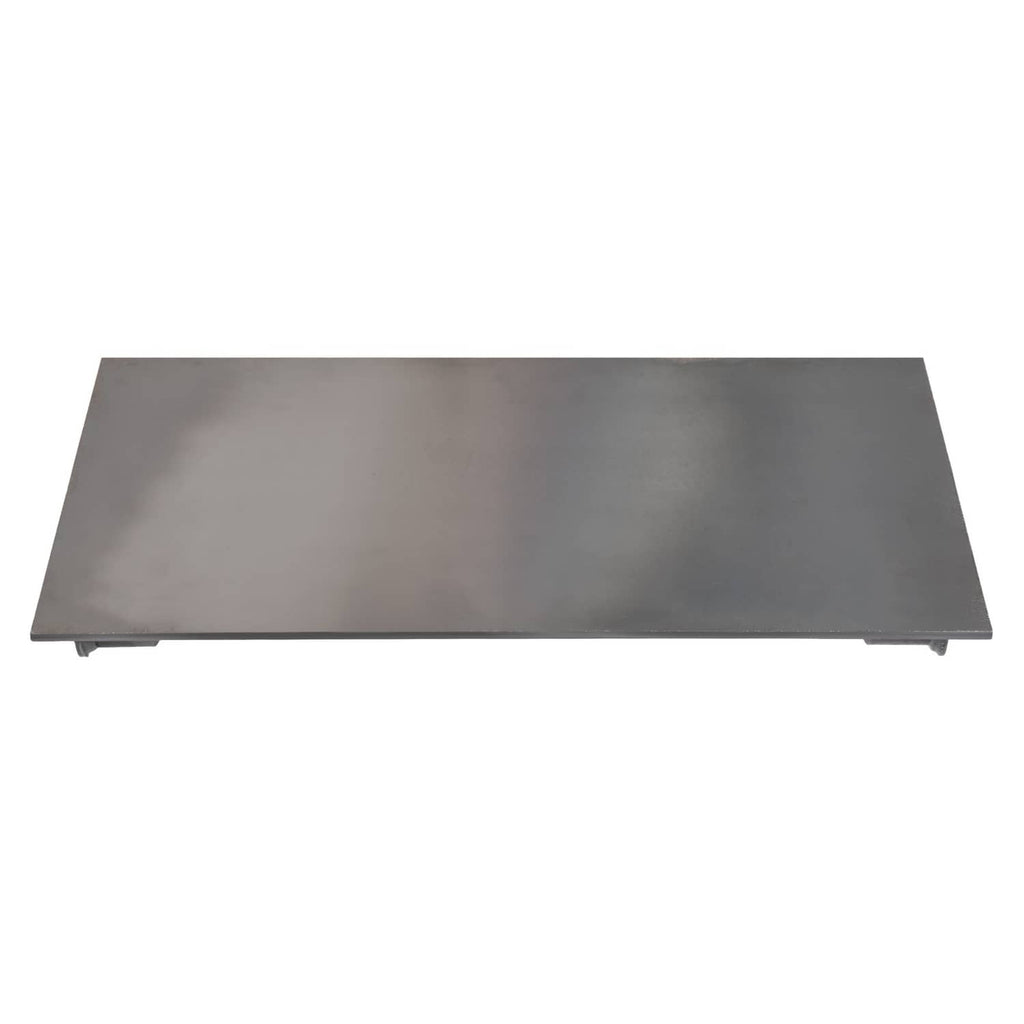 Steel mounting bracket plate with flat top surface and small side mounting tabs