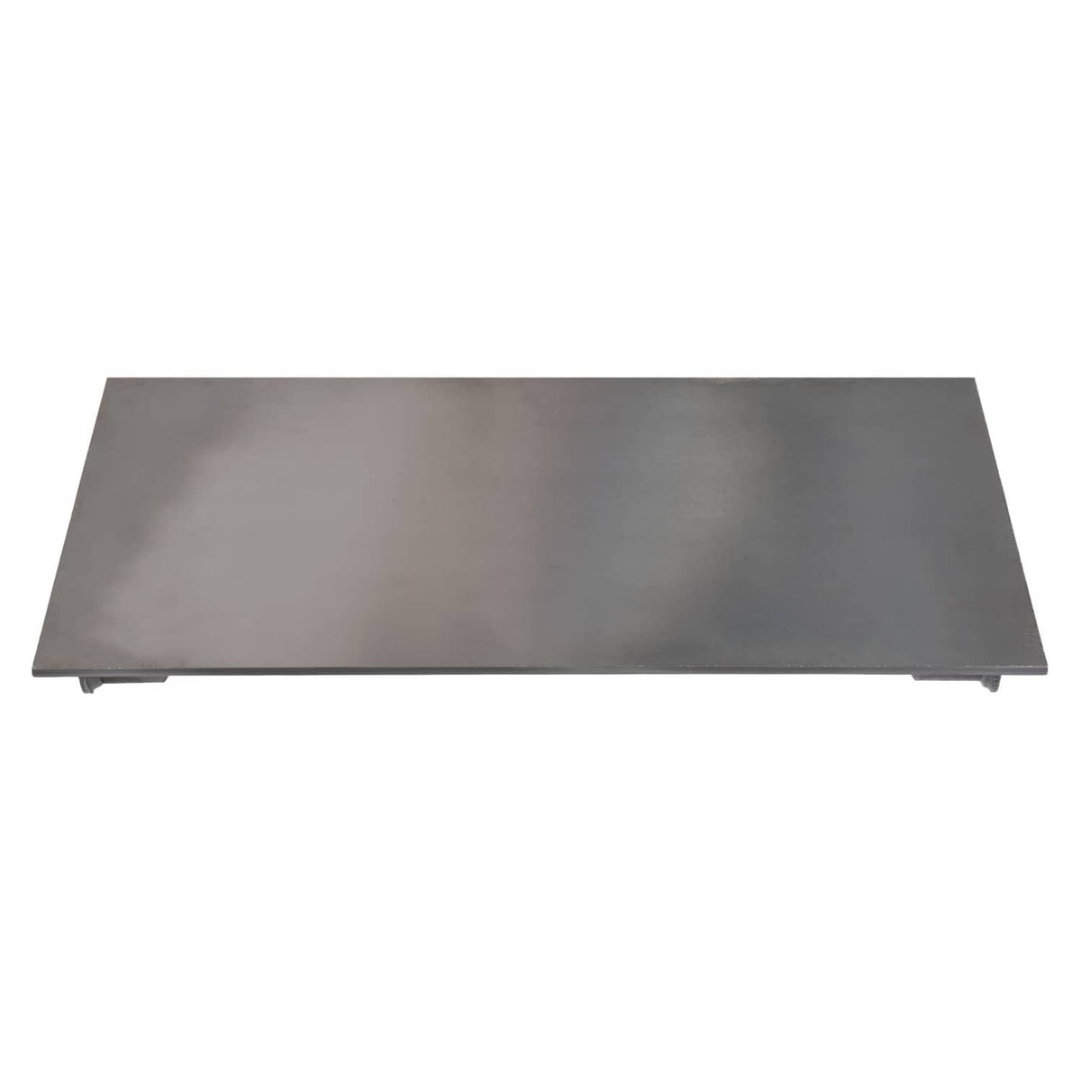 Steel mounting bracket plate with flat top surface and small side mounting tabs