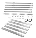 Stainless steel burner replacement kit with multiple long tubes and mounting hardware