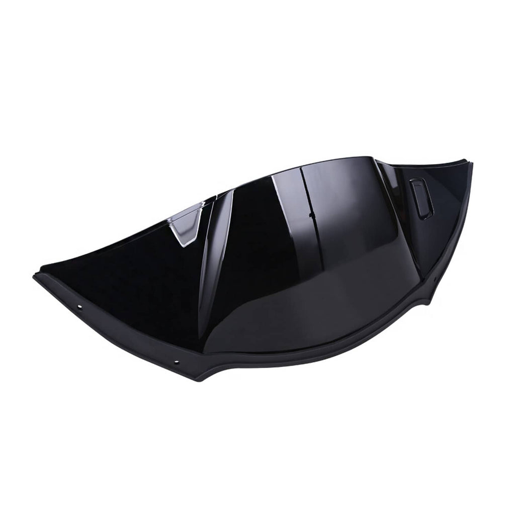 Black air duct fairing cover, curved motorcycle side panel with mounting holes