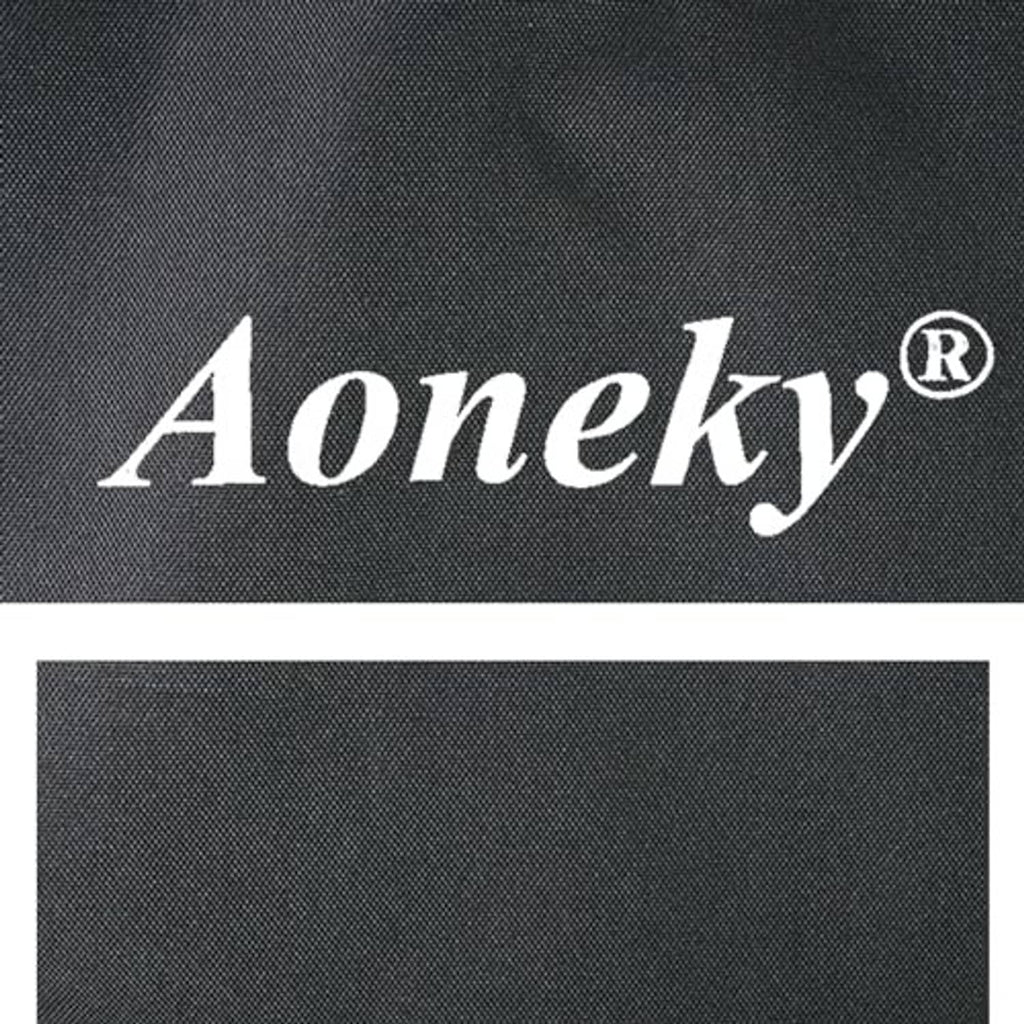 Aoneky® logo on dark gray woven training backdrop fabric texture