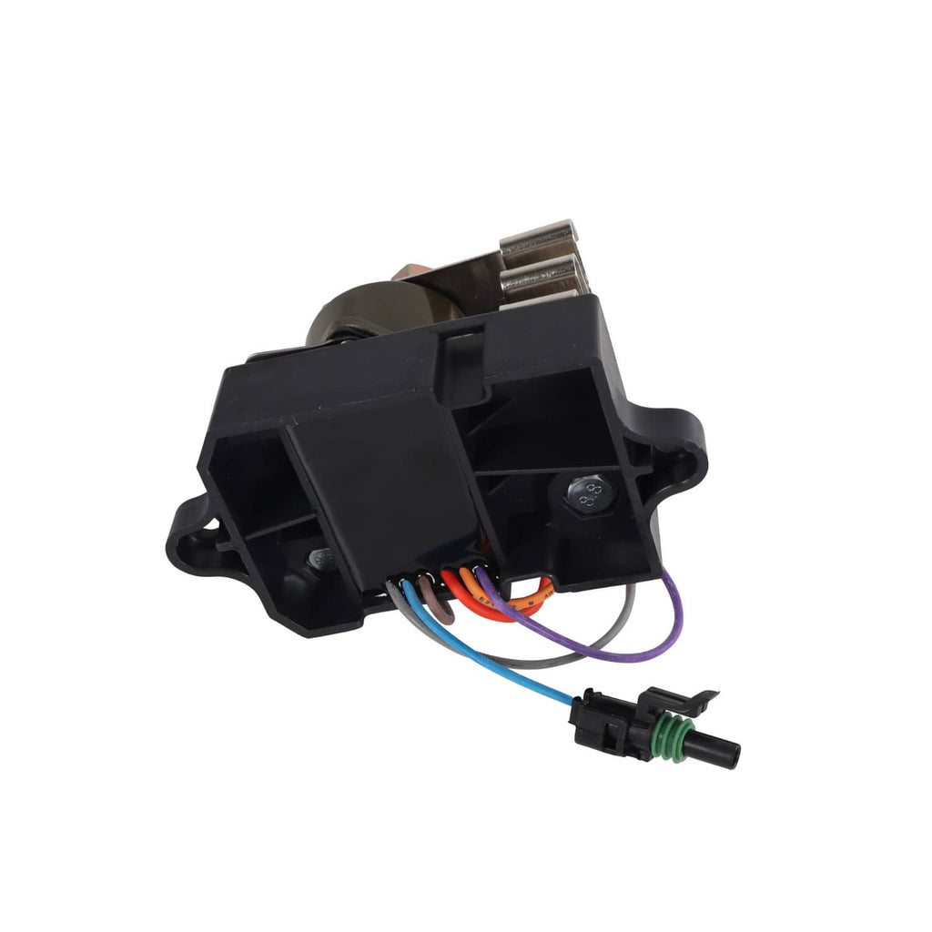 Glow plug relay controller with open black plastic housing and colored wire harness