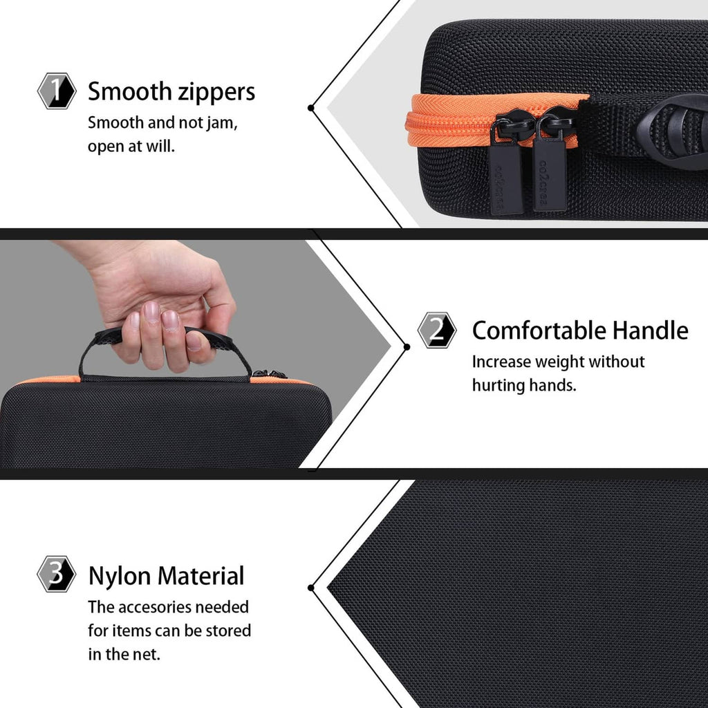 Hard tool case with smooth zip closure, carrying handle, and nylon storage net