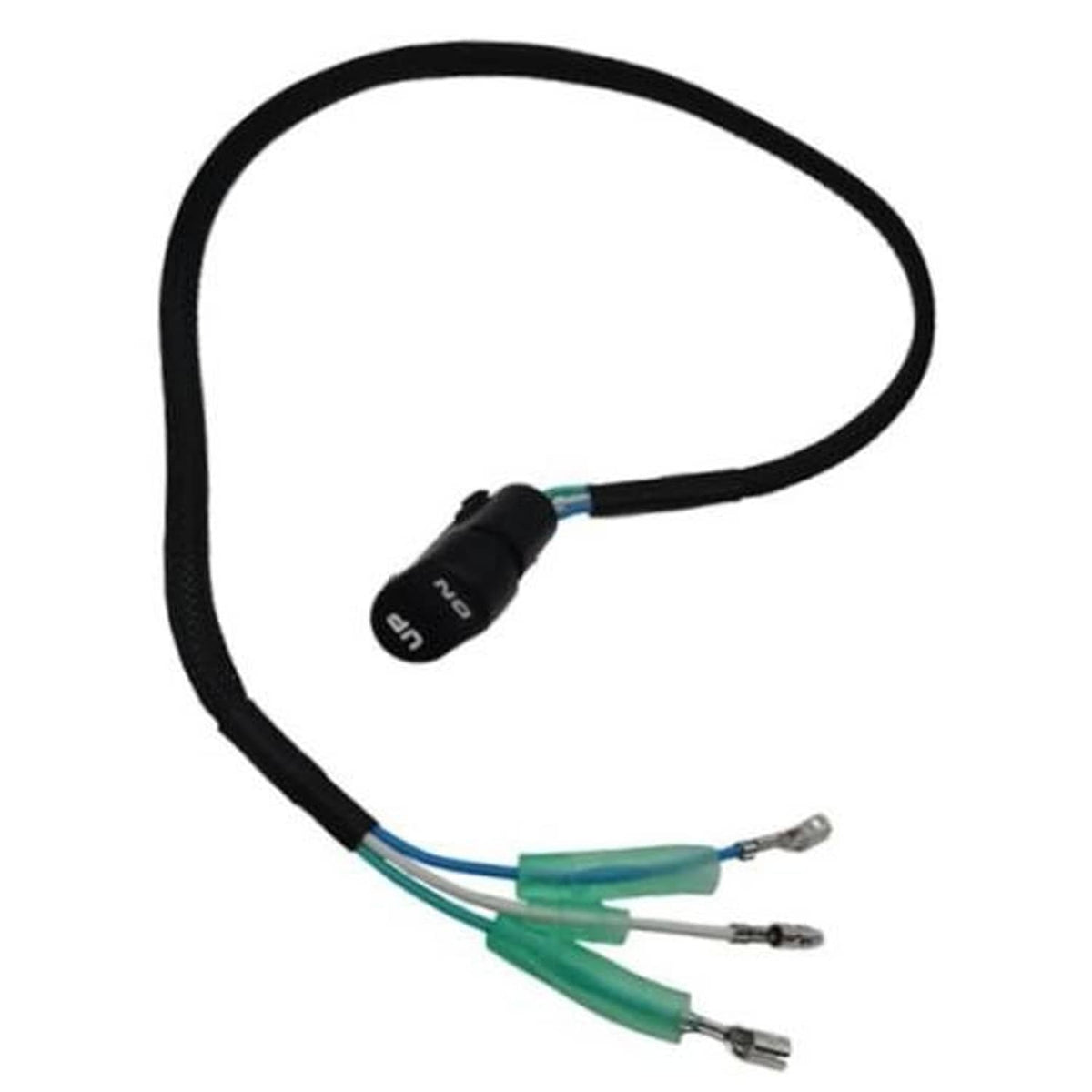 Boat engine power trim tilt switch with black cable and three wire leads