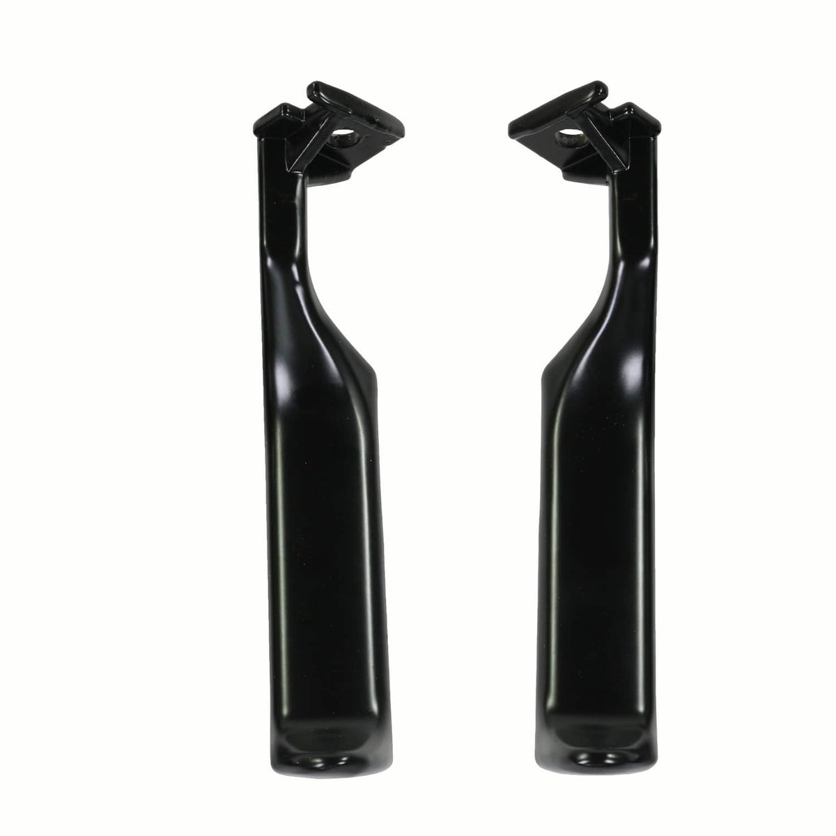 Set of two black interior door handles with mounting brackets, left and right