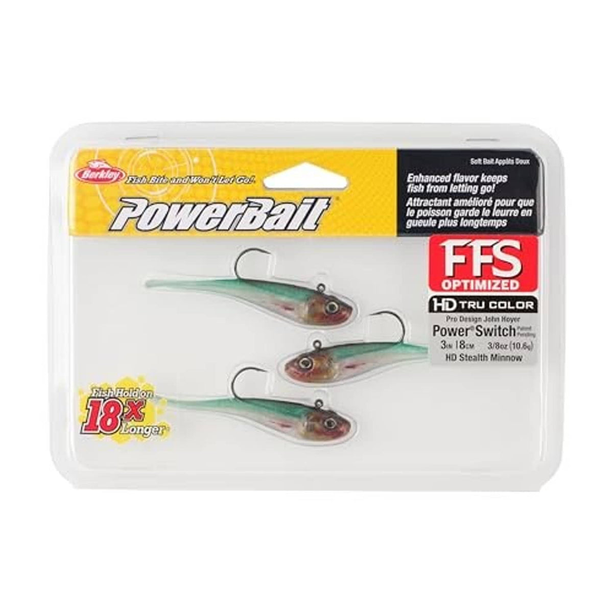 Berkley Powerbait HD Stealth Minnow soft bait blister pack with two lures
