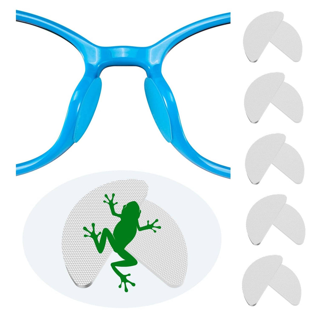Clear anti-slip eyeglass nose pads with textured grip, set of 5 pairs