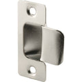 Chrome adjustable door strike plate with latch and two screw holes