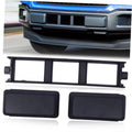Black front bumper grille insert trim frame with two rectangular end covers