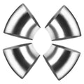 45-degree stainless steel exhaust elbow, brushed silver pipe elbow fitting