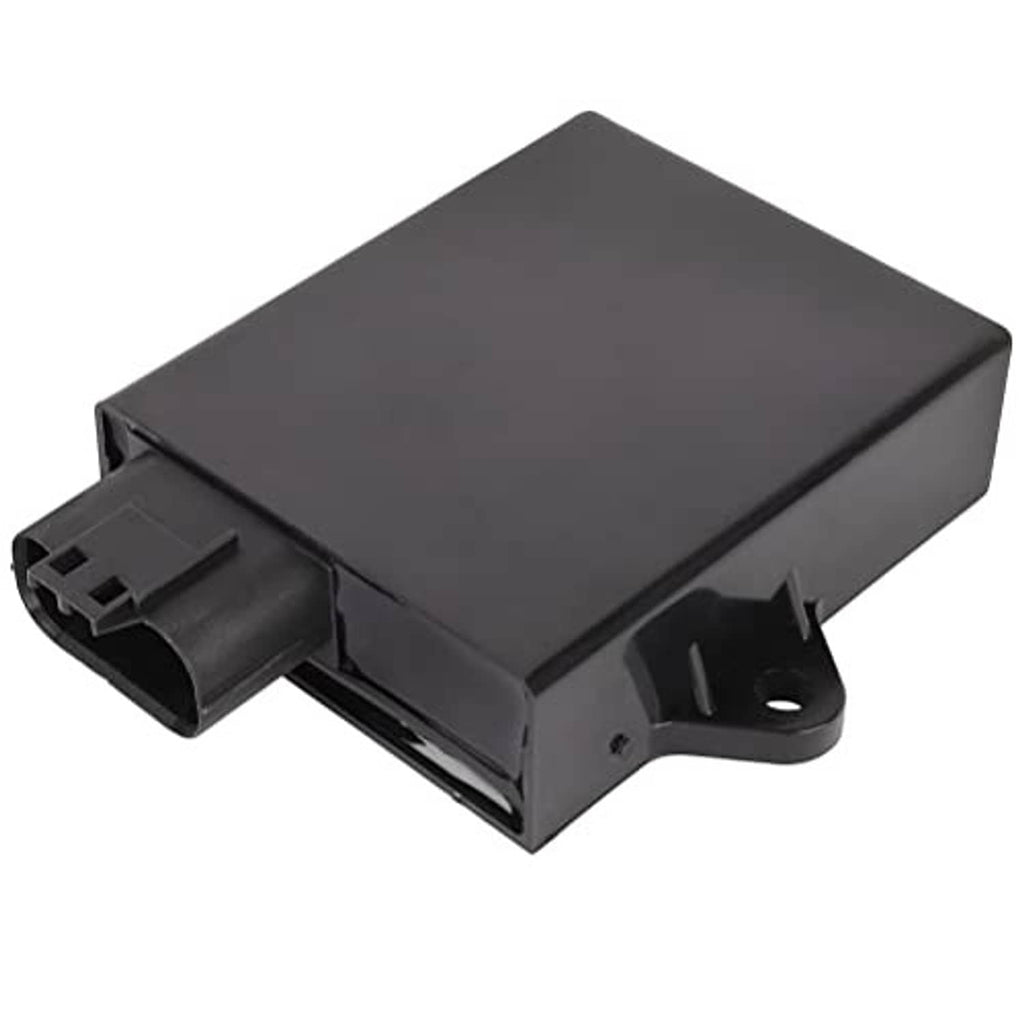 Black CDI ignition control module with angled side connector and mounting holes