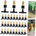 40-pack three-way atomizing sprinkler nozzle kit with brass heads and black connectors