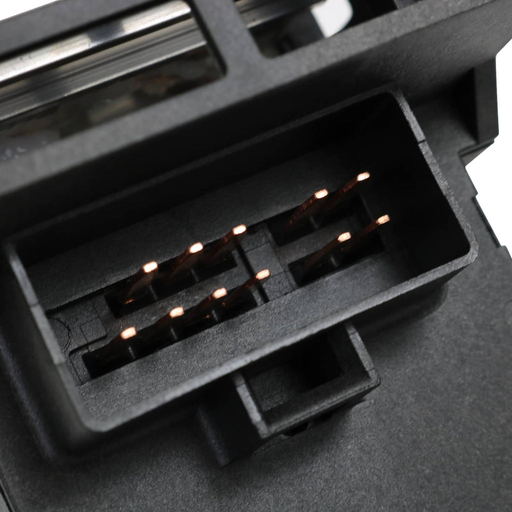 Black electrical connector section of the dash headlight switch with multiple terminals