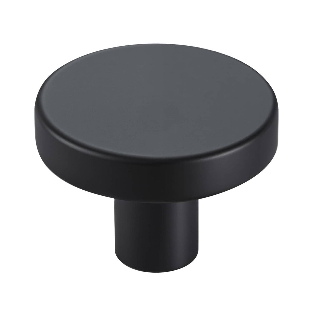 Mushroom cabinet knob with round cap and dark matte finish pull stud