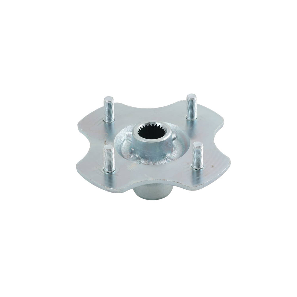 Rear axle wheel hub assembly with splined center and four mounting studs