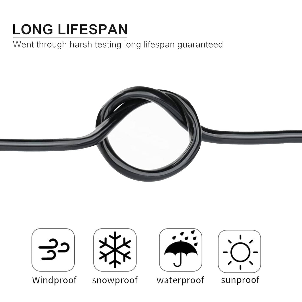 Black 2-conductor electrical wire cable, neatly coiled for storage or shipping