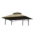 Khaki replacement canopy top with arched metal frame for grill gazebo