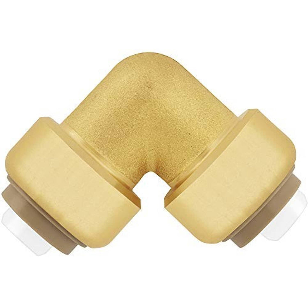 Gold/yellow 90-degree elbow connector with two white push-on ends
