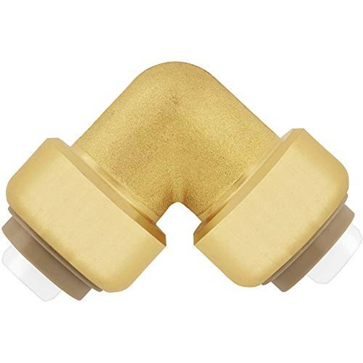 Gold/yellow 90-degree elbow connector with two white push-on ends