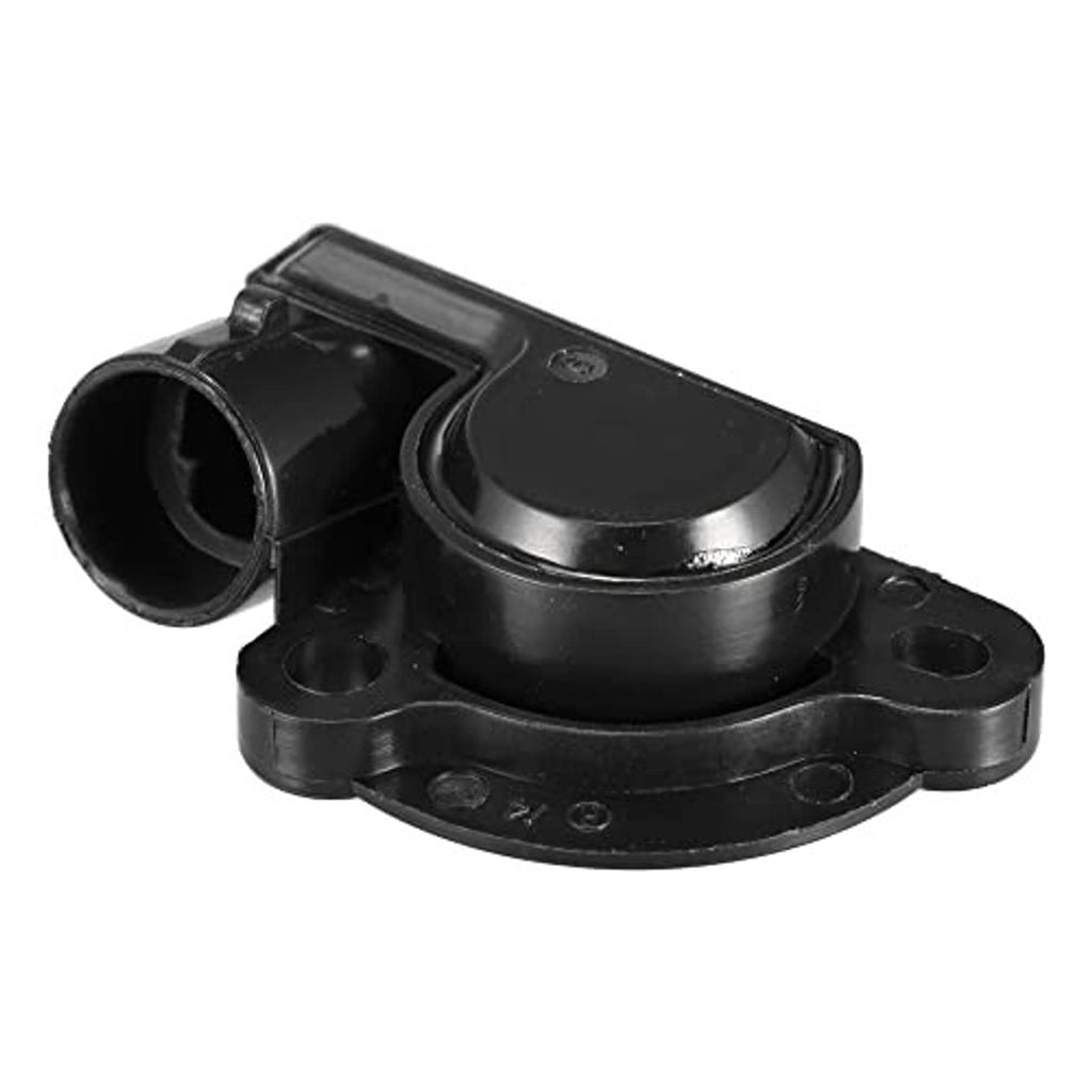 Throttle position sensor TPS, black sensor body with mounting plate and connector opening