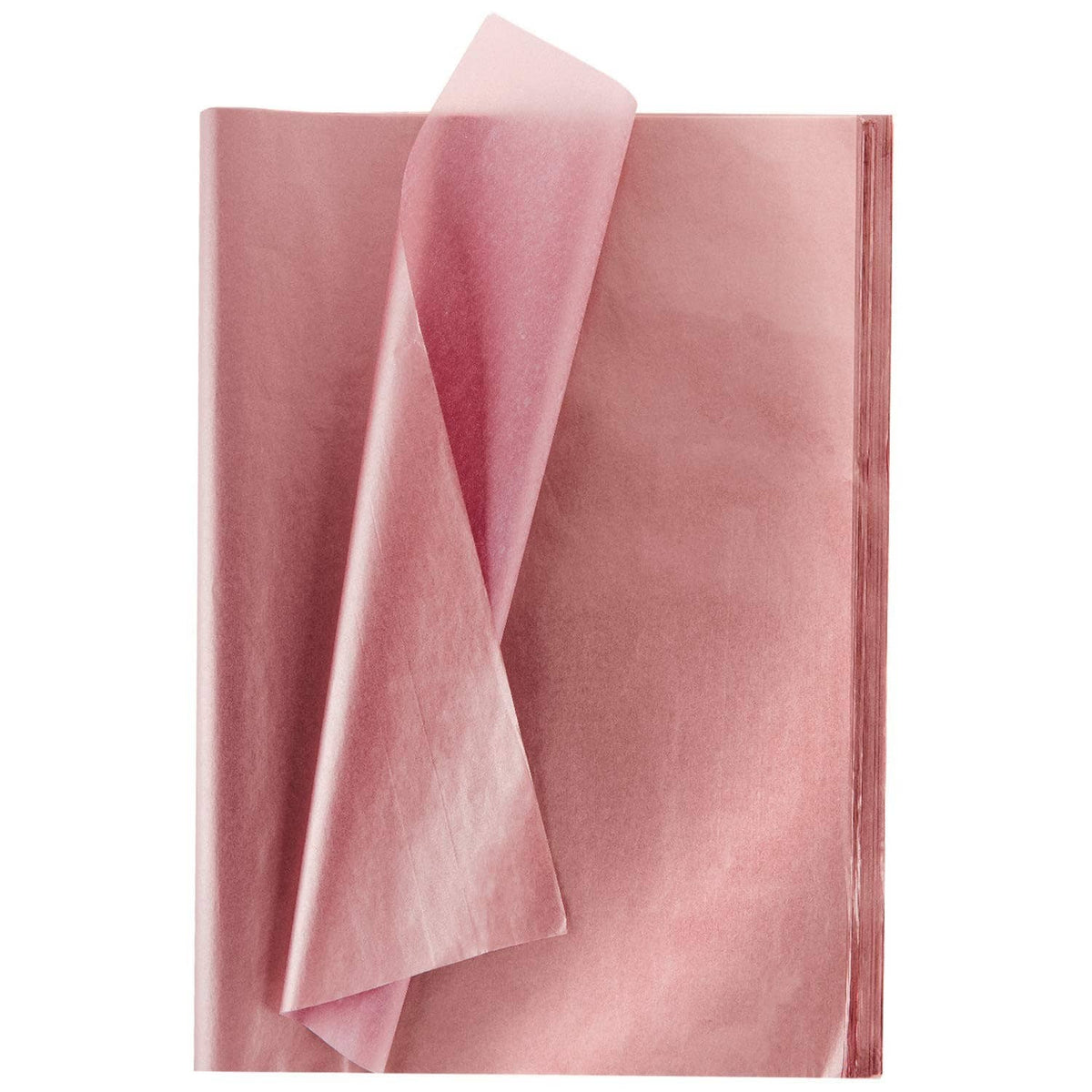 Rose gold metallic tissue paper sheets, folded stack for gift wrapping