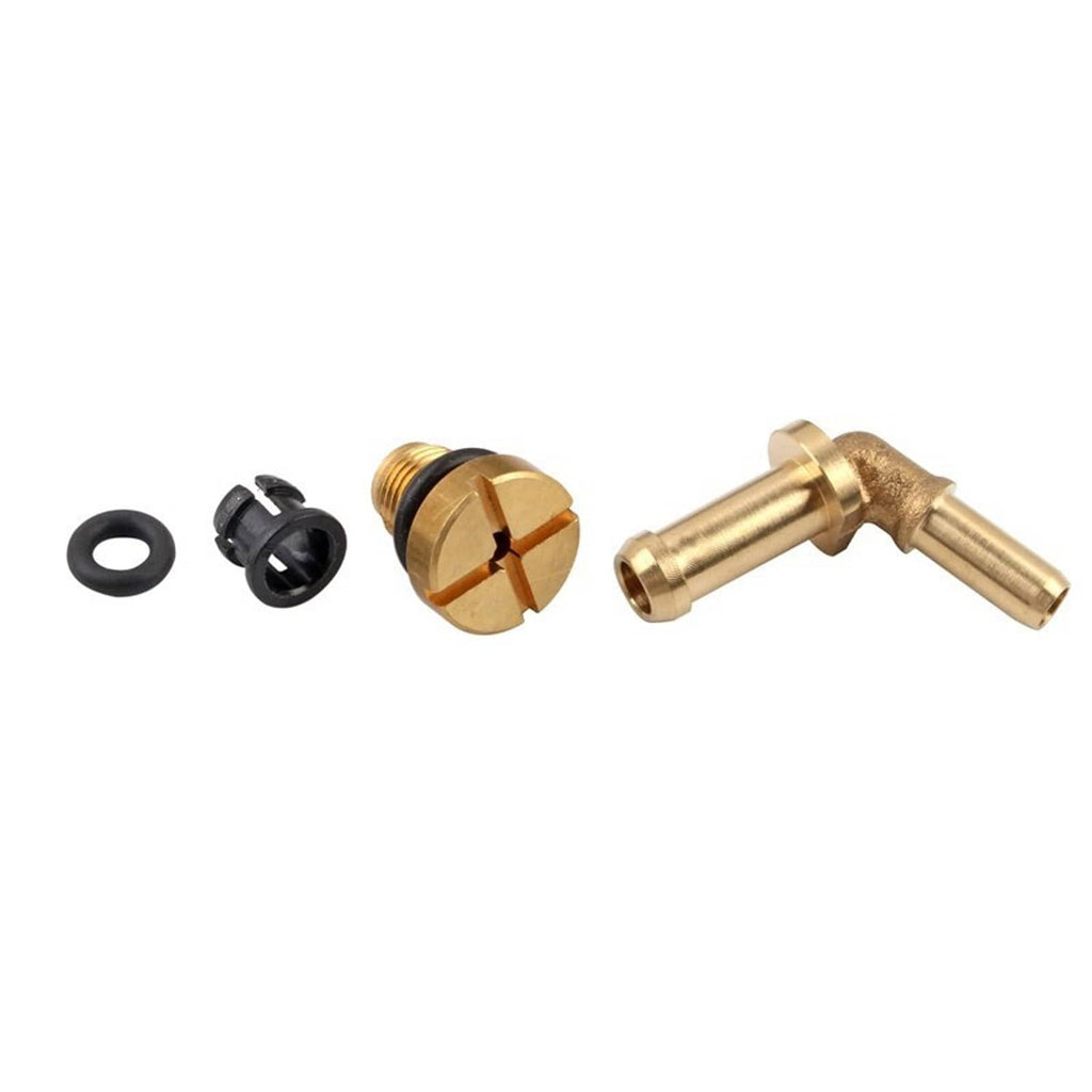 Coolant line fittings set with black seals and brass threaded connectors