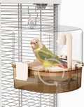 Automatic parakeet bird bath with pump, clear water tub and spray nozzle