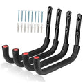 4-pack wall-mounted tool hooks with black EVA-coated arms and included mounting screws