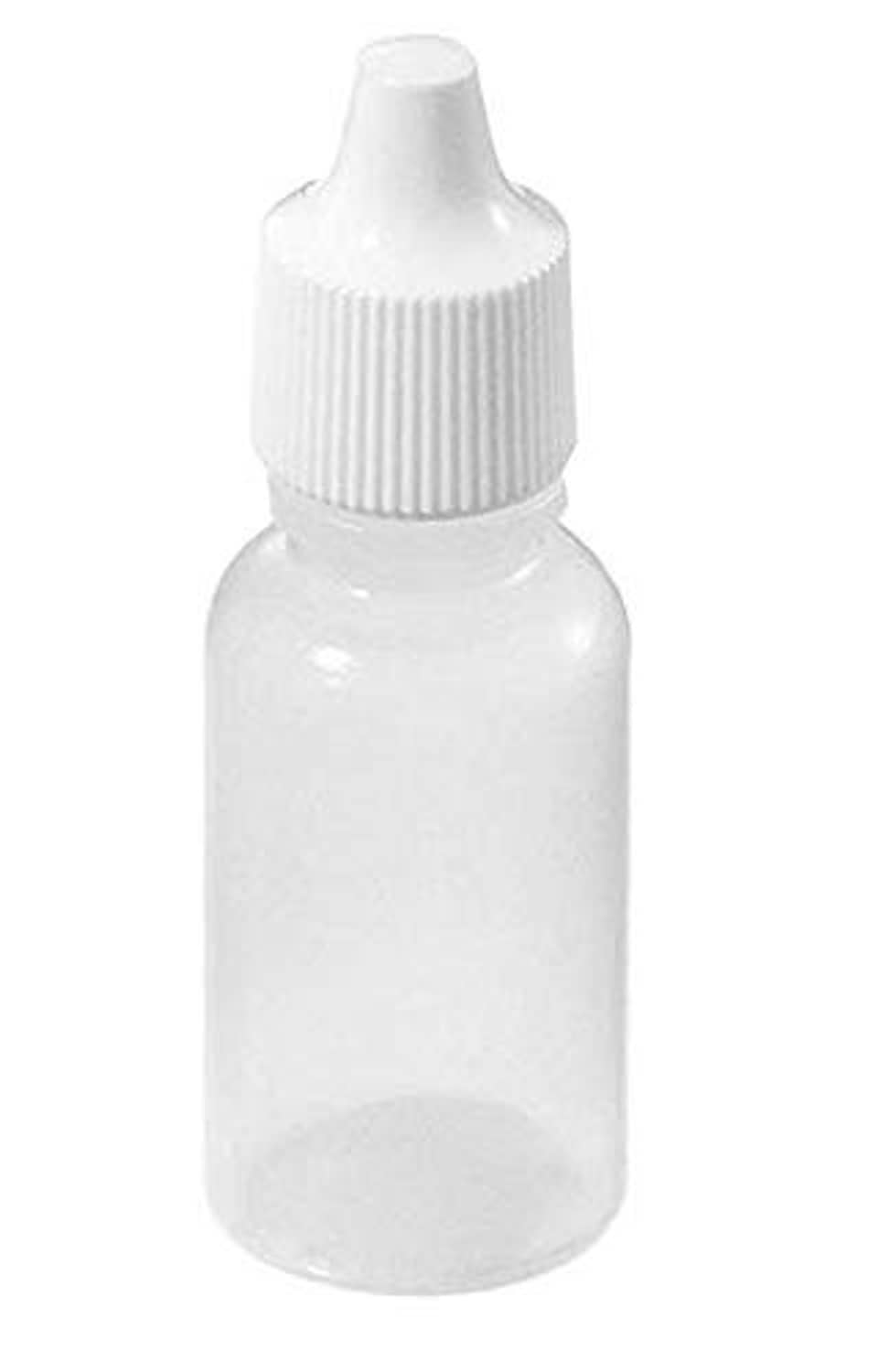White 15 ml empty plastic dropper bottle with ribbed cap