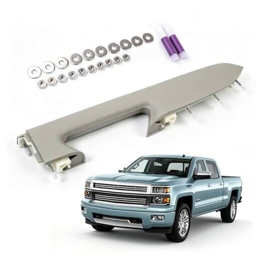 Gray front driver-side armrest repair kit with mounting bracket, screws, and pins