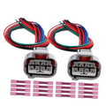 2-pack 8-wire headlight connector harness pigtails with multi-pin plug and color wires