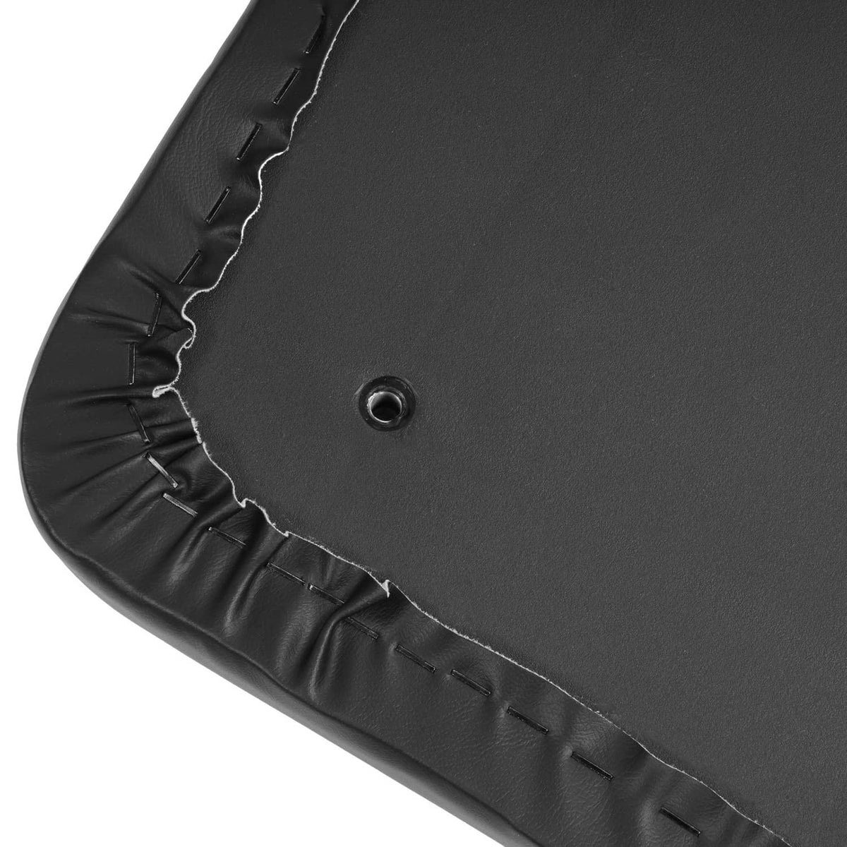 Black cushion cover edge with stitching and center grommet
