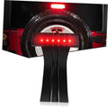 LED high-mount third brake light with red glowing bars and black mounting stand