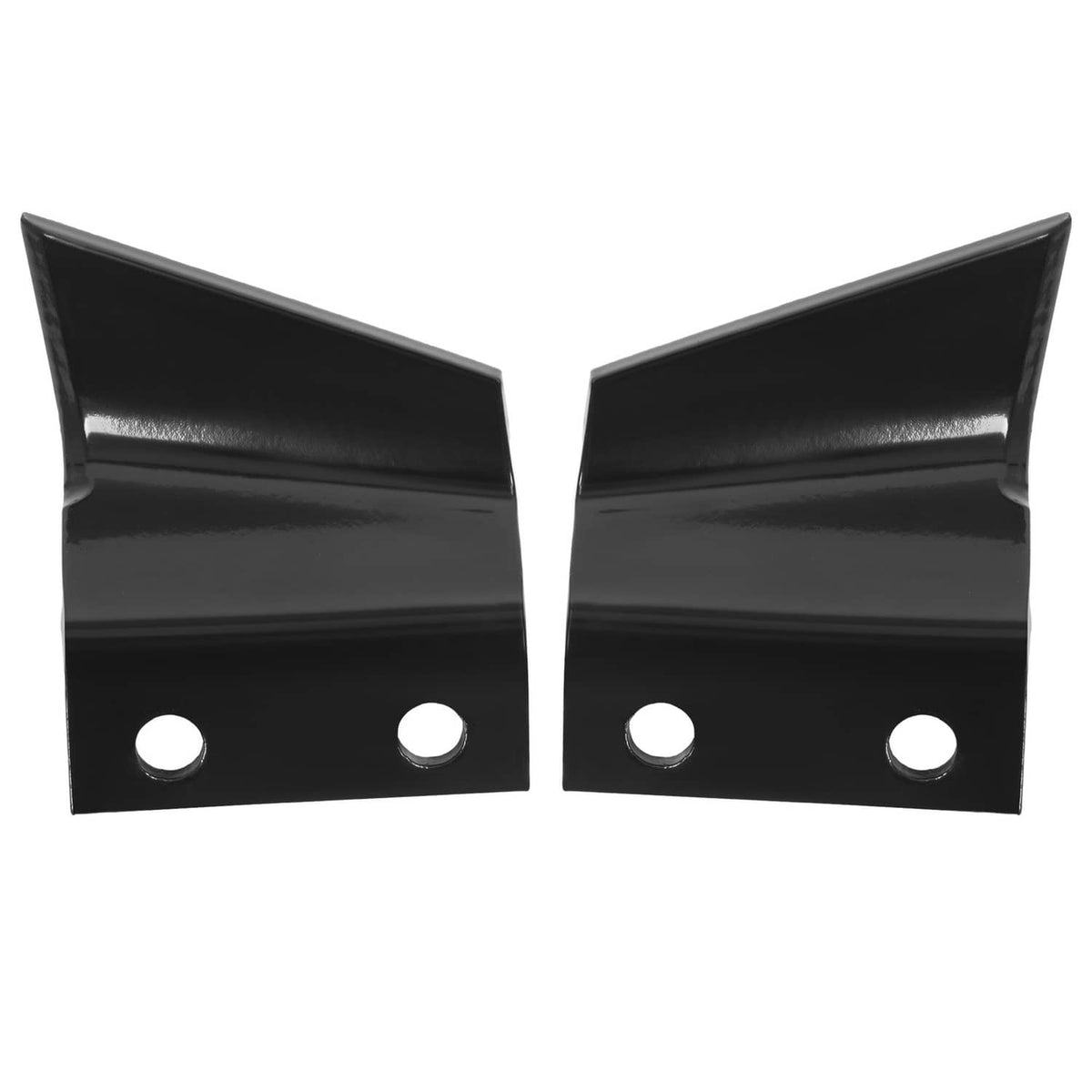 Black steel trencher cup tooth, two-piece set with circular mounting holes