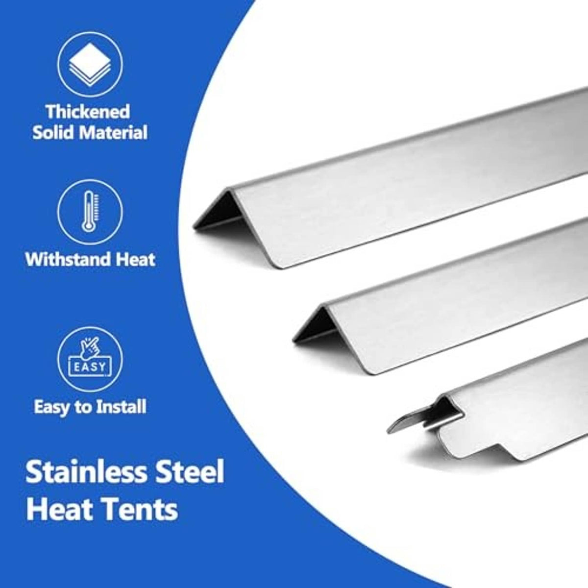 Stainless steel heat tents with heat-resistant, easy-install design