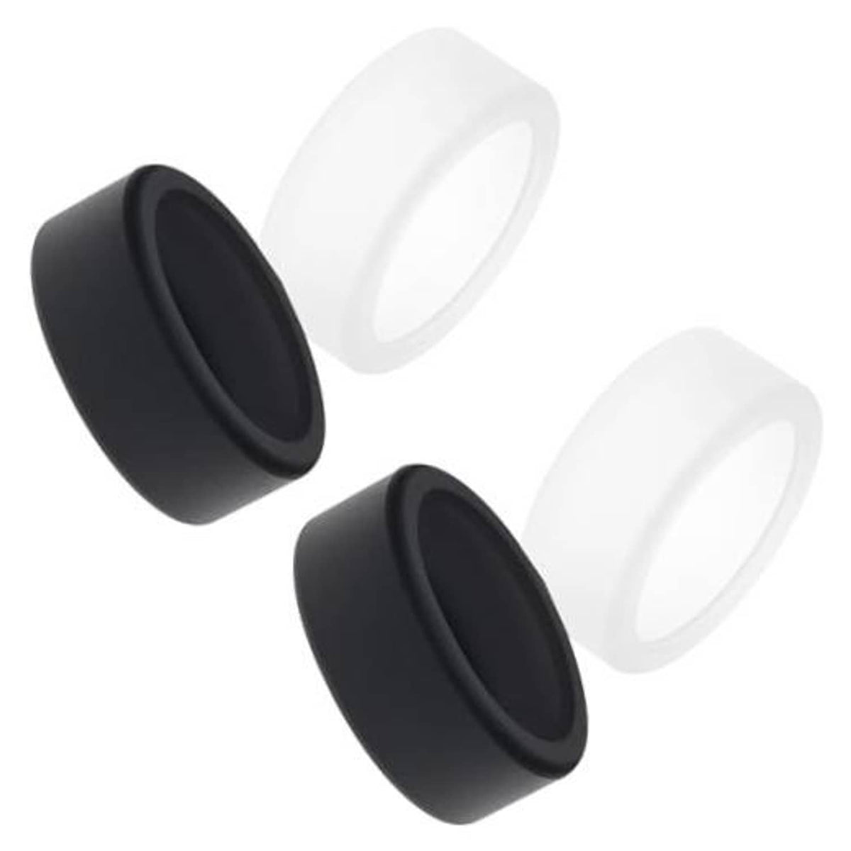4-pack silicone ring covers in black and clear for Oura Ring M (size 11–15)