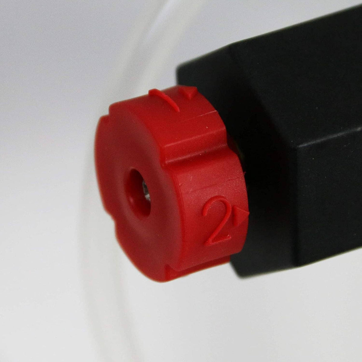 Chapin injection valve red adjustment knob on black housing