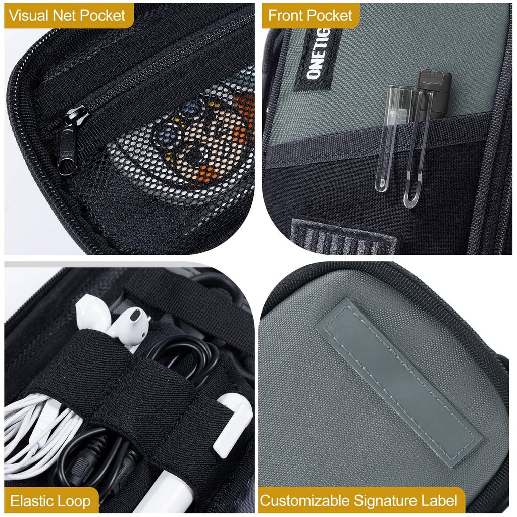 Open pencil case with mesh storage pocket, front organizer slots, and elastic tool loops