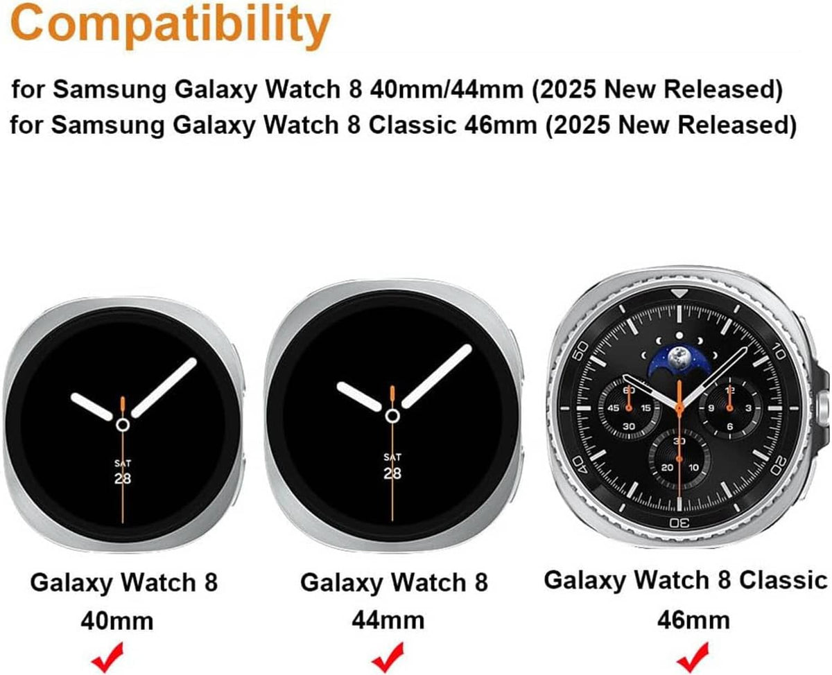 Watch band connector adapters for Galaxy Watch 8 sizes: 40mm, 44mm, 46mm