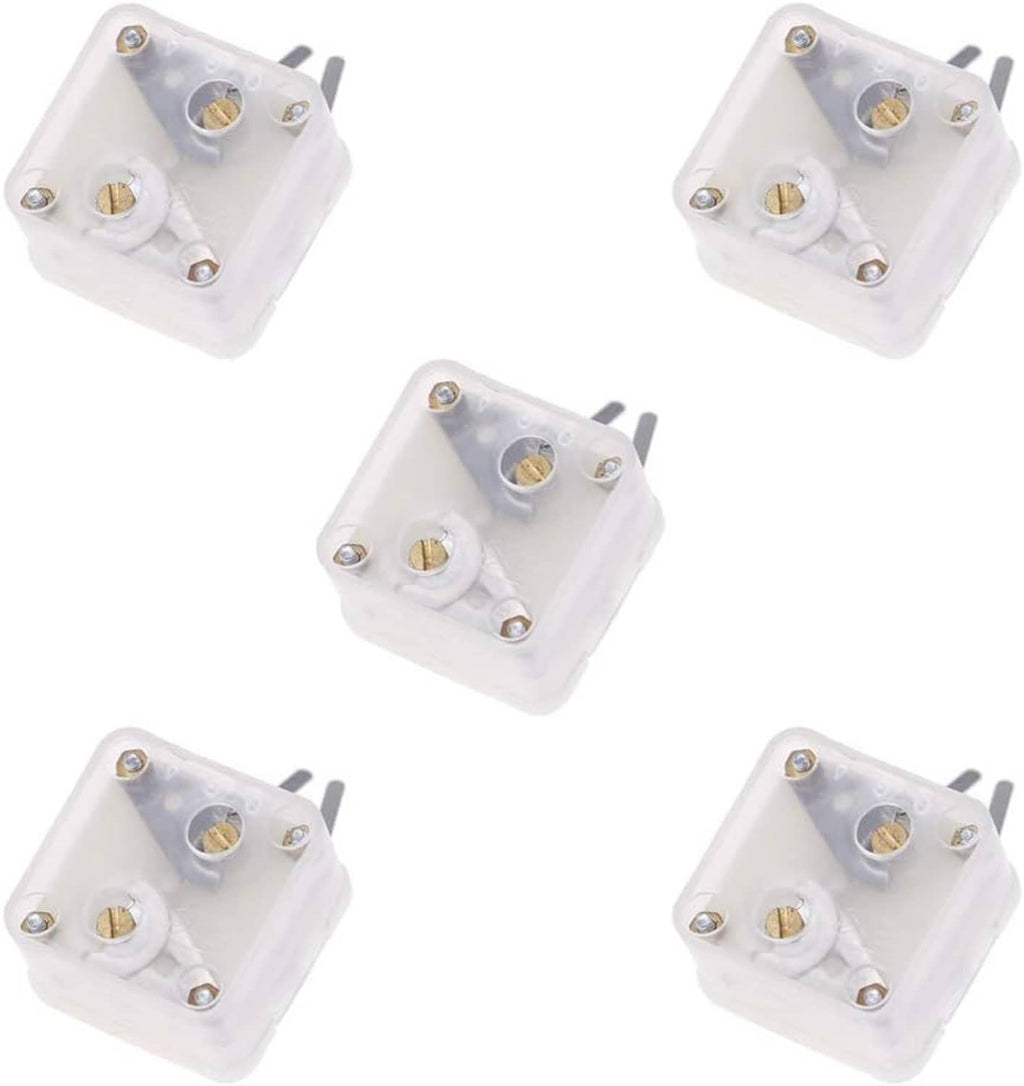Pack of five duplex radio variable capacitors in white enclosures with gold screws