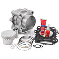 Aluminum cylinder block with piston, rings, gaskets, clips, and piston pin