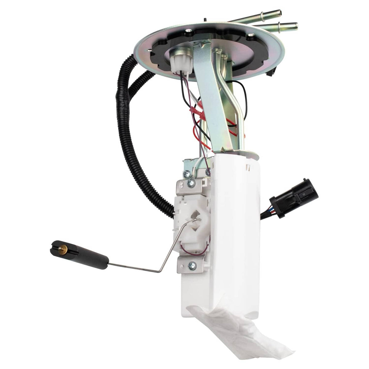 Fuel pump module sending unit with white plastic tank and wiring harness
