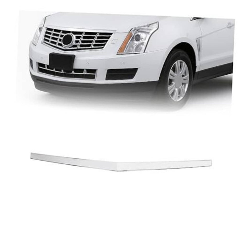 Chrome front hood upper molding trim strip, light silver finish