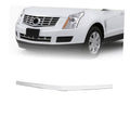 Chrome front hood upper molding trim strip, light silver finish