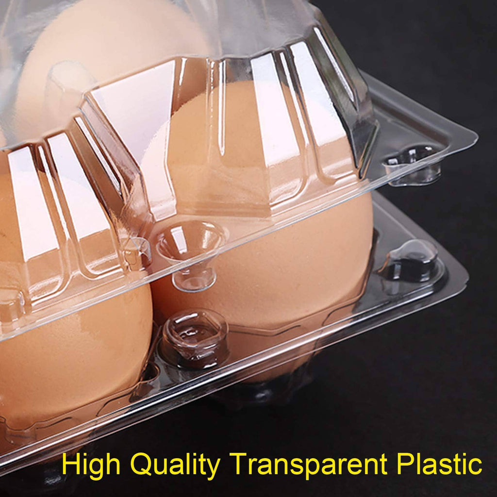 Clear plastic egg carton close-up with smooth transparent dividers